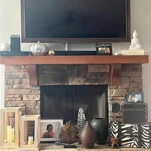 2 HAND-CRAFTED WOOD LANTERNS